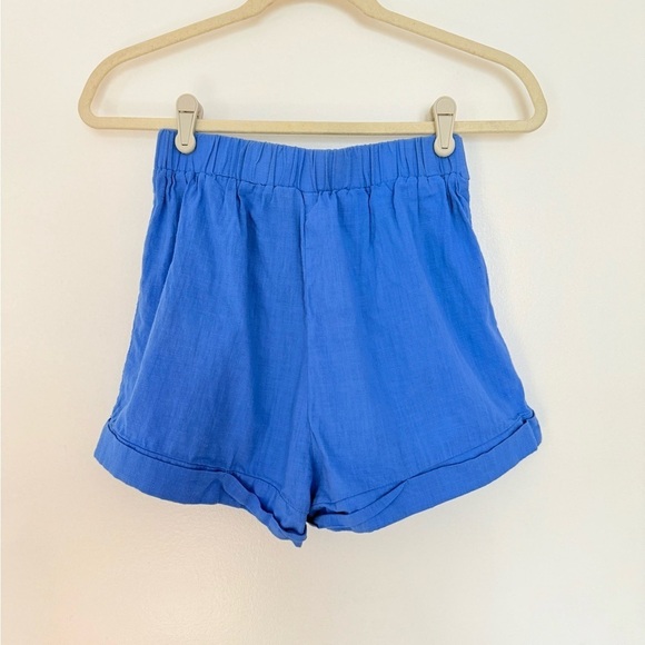 Blue High Waisted Shorts - Picture 2 of 3